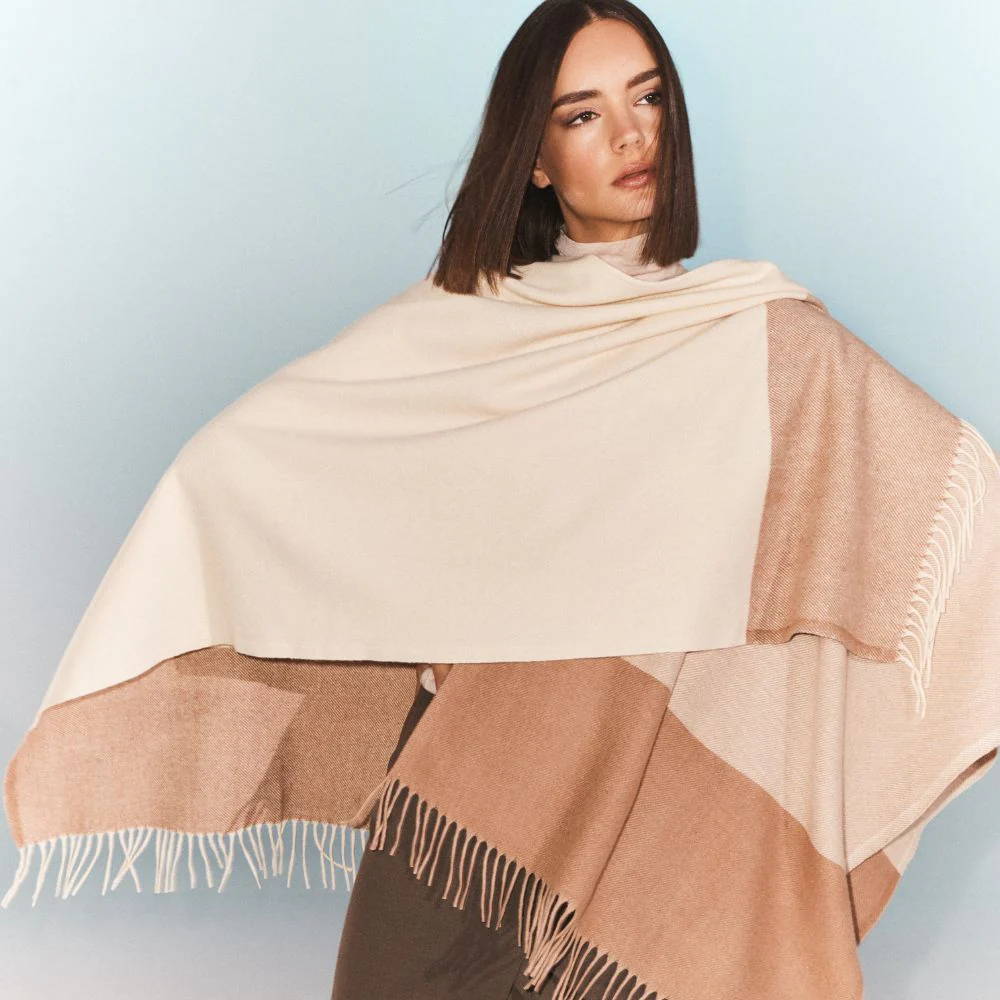 The Frame Cape by Genevieve Smart in Mineral Sand